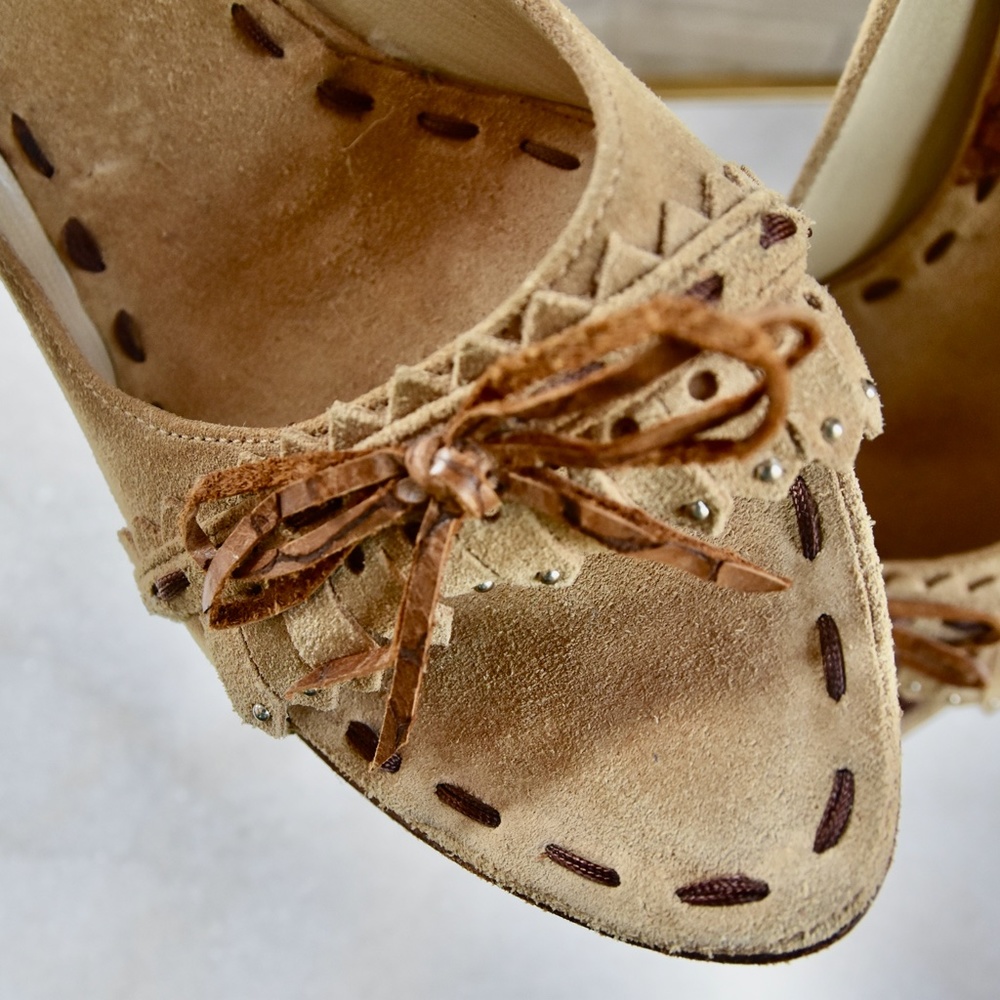 🌻Dior🌻 Suede Open-Toe Moccasin Heel - Picture 4 of 15
